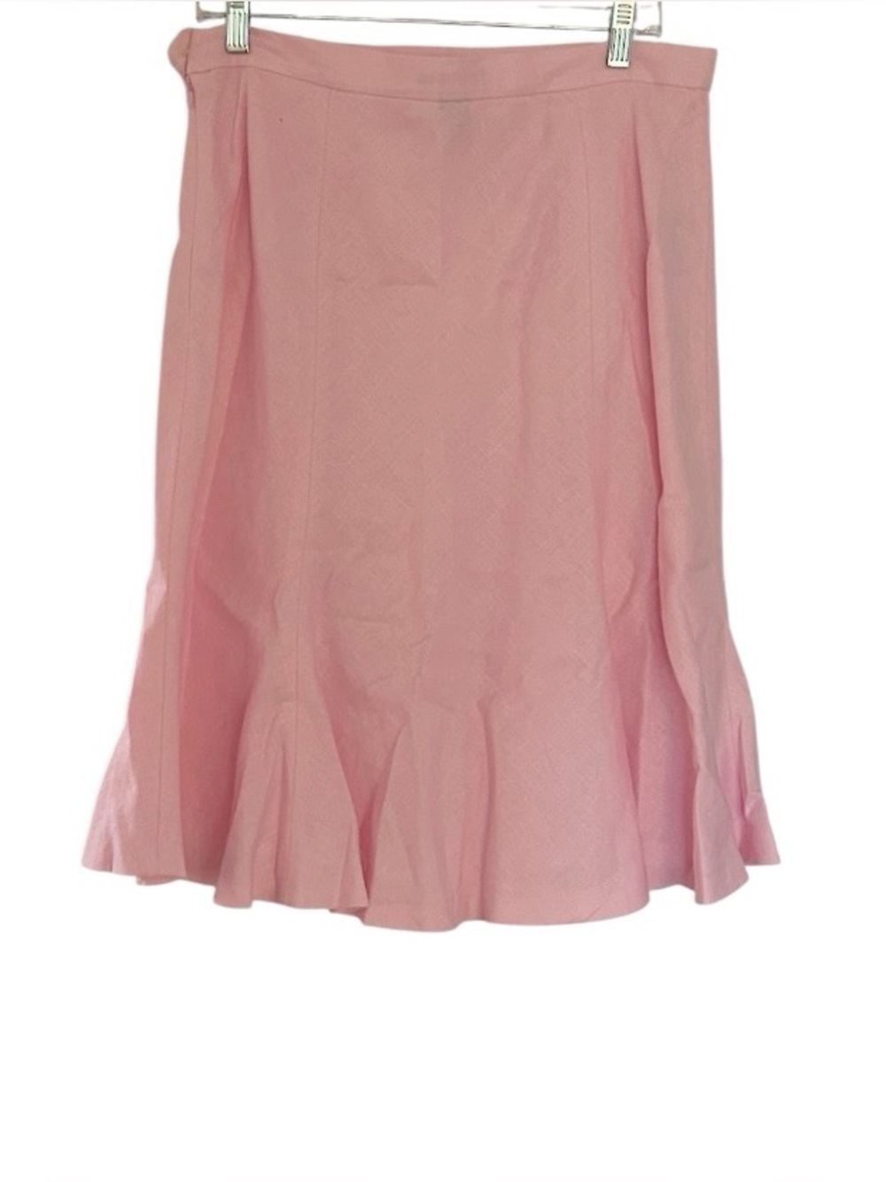 Chaps Midi Skirt Size 10 Linen Pink Lined